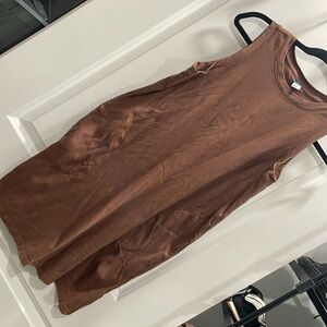 Brown tank dress with pocket